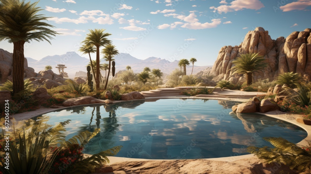 A luxury pool in the desert