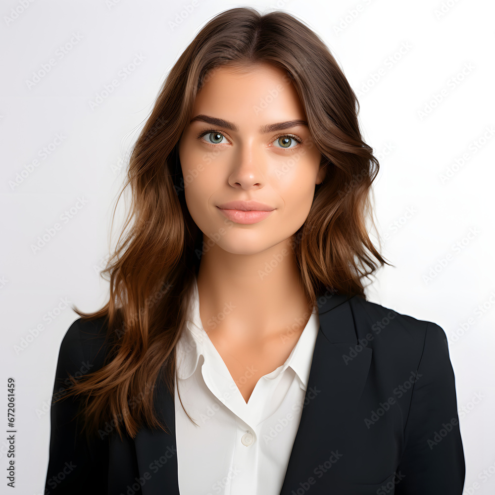 Pretty Digital agency female in white background Pretty Digital agency female in white background