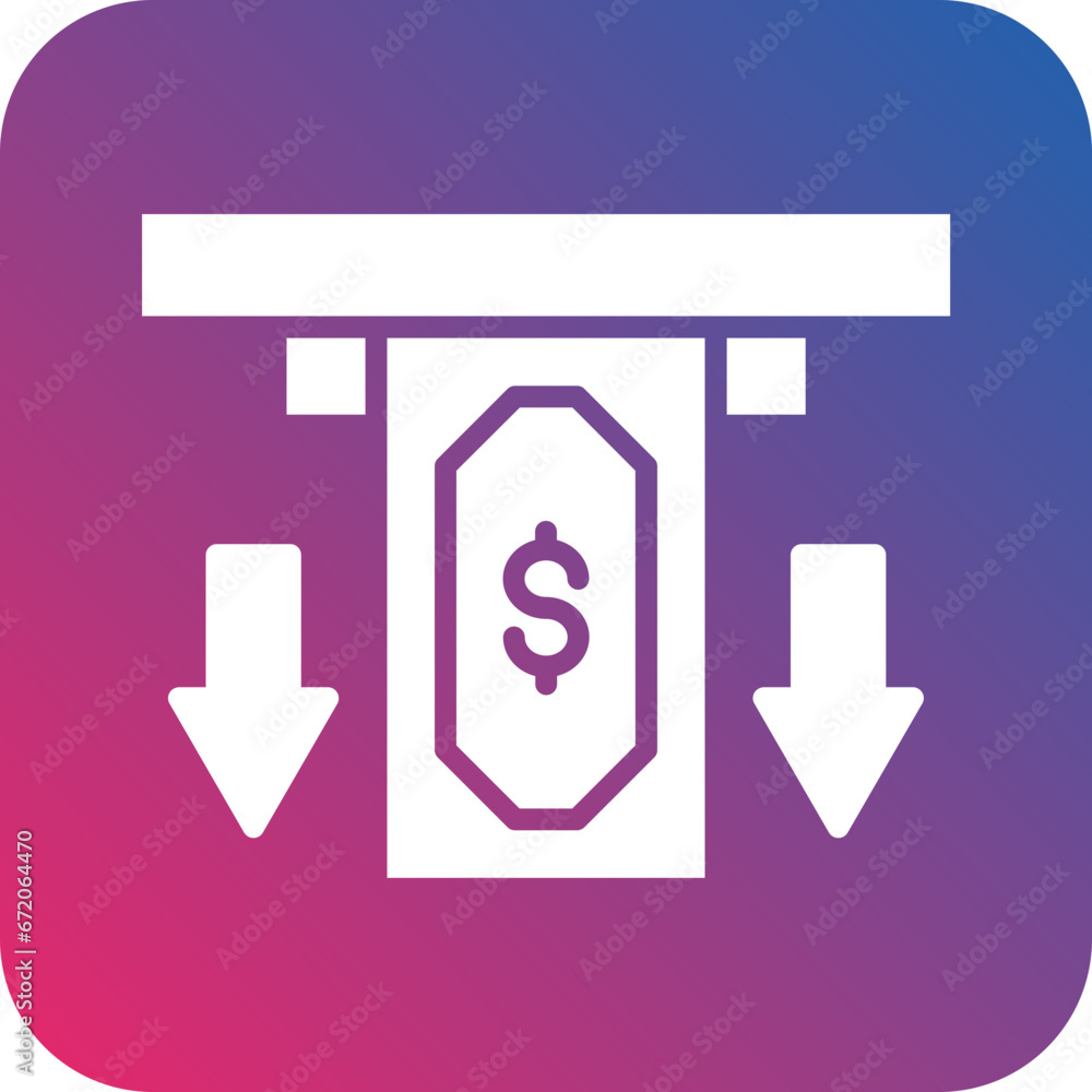 Cash Withdrawal Icon Style