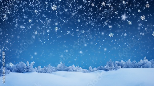 Festive and frosty: a blue Christmas background with snowflakes and stars