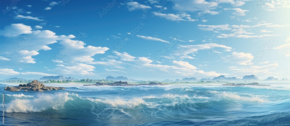 A scenic sight of the vast sea