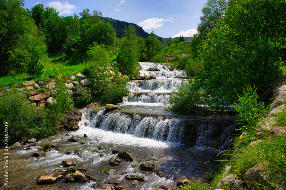 Mountainous landscape in the Benasque valley in the Pyrenees