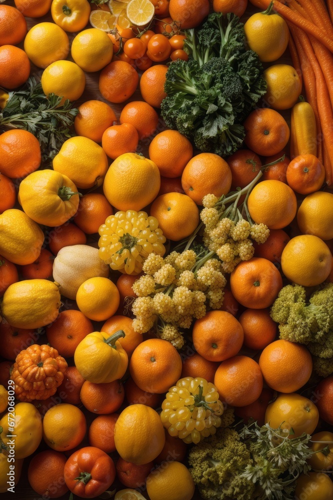 Colorful fruits and vegetables background Colorful fruits and vegetables background