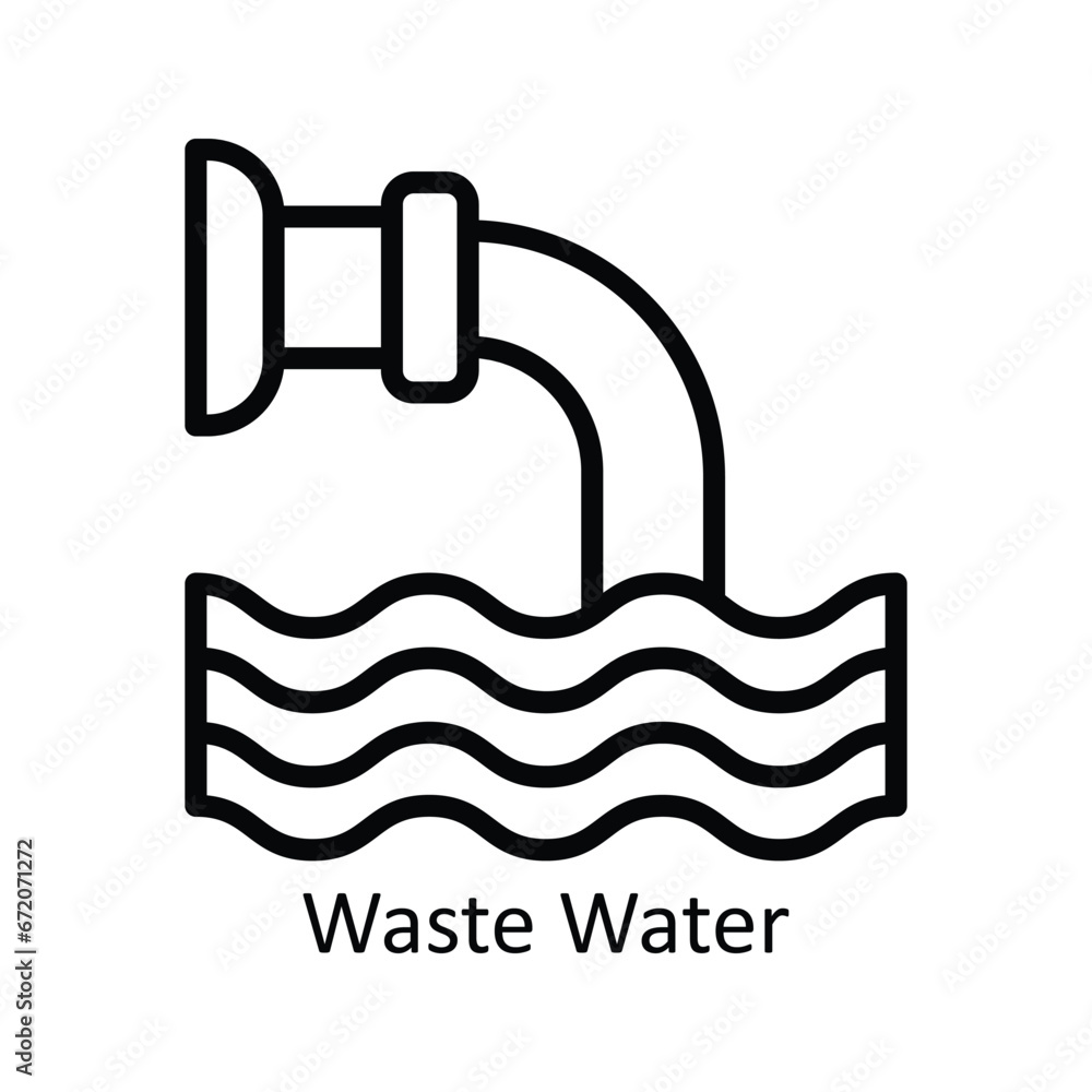 Waste Water vector outline Design illustration. Symbol on White background EPS 10 File Waste Water vector outline Design illustration. Symbol on White background EPS 10 File
