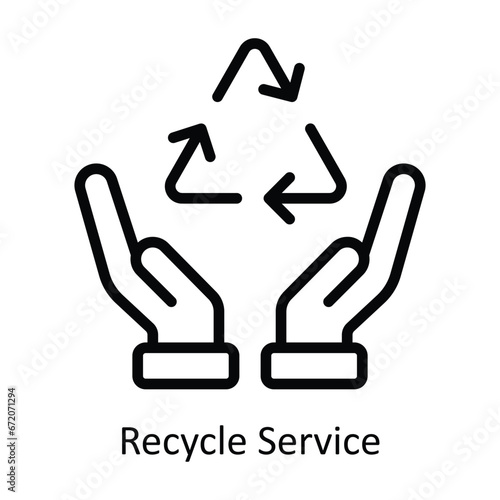 Recycle Service vector outline  Design illustration. Symbol on White background EPS 10 File 