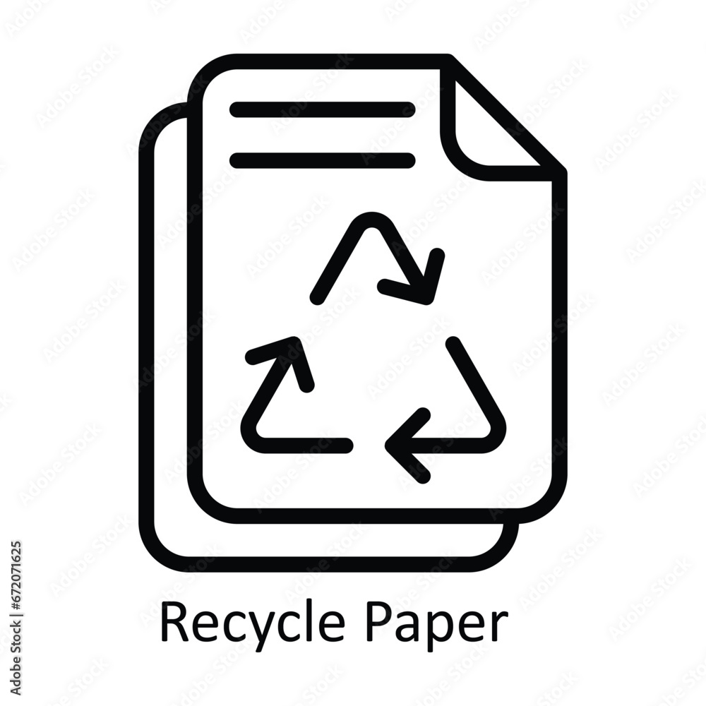 Recycle Paper vector outline Design illustration. Symbol on White background EPS 10 File Recycle Paper vector outline Design illustration. Symbol on White background EPS 10 File