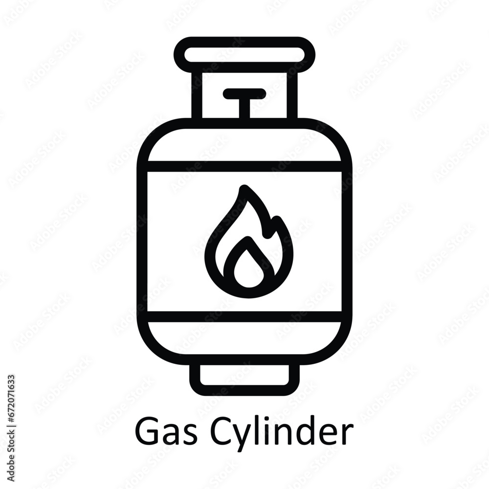 Gas Cylinder vector outline Design illustration. Symbol on White background EPS 10 File Gas Cylinder vector outline Design illustration. Symbol on White background EPS 10 File
