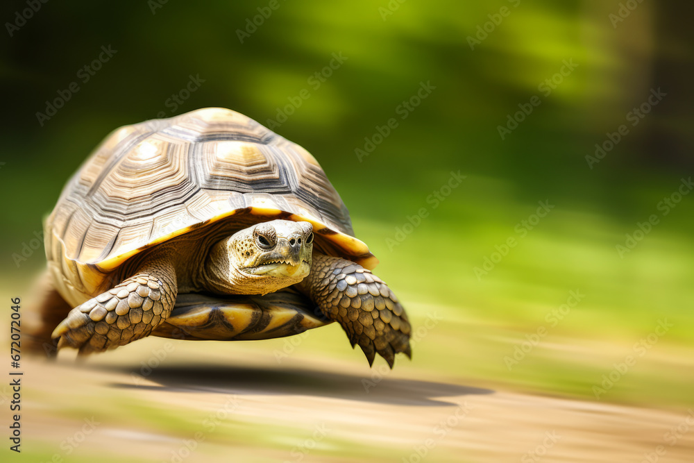 Turtle in motion blur showing speed and alone. Turtle in motion blur showing speed and alone.