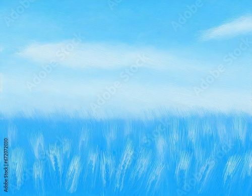 illustration of blue wheat field, ai contents by firefly