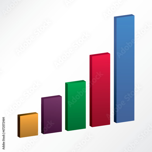 3d shape line graph infographic design vector illustration.