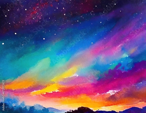 illustrationn of colorful night sly © 真実 原