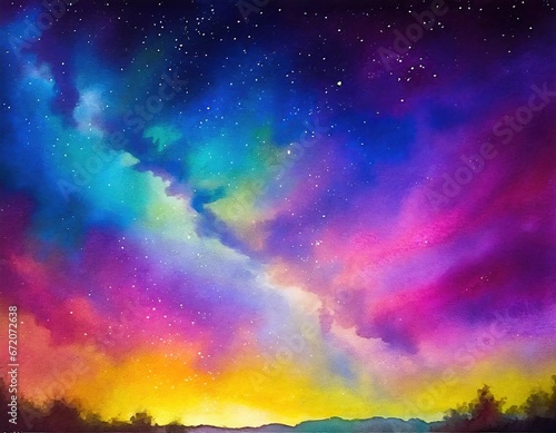 illustrationn of colorful night sly