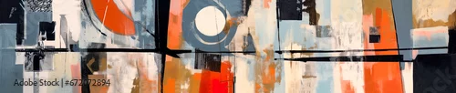 Panel kuchenny z motywem Abstract colorful oil painting on canvas texture. Hand-drawn brush stroke, oil painting background. Modern Art Oil Paintings. Abstract modern art generative AI
