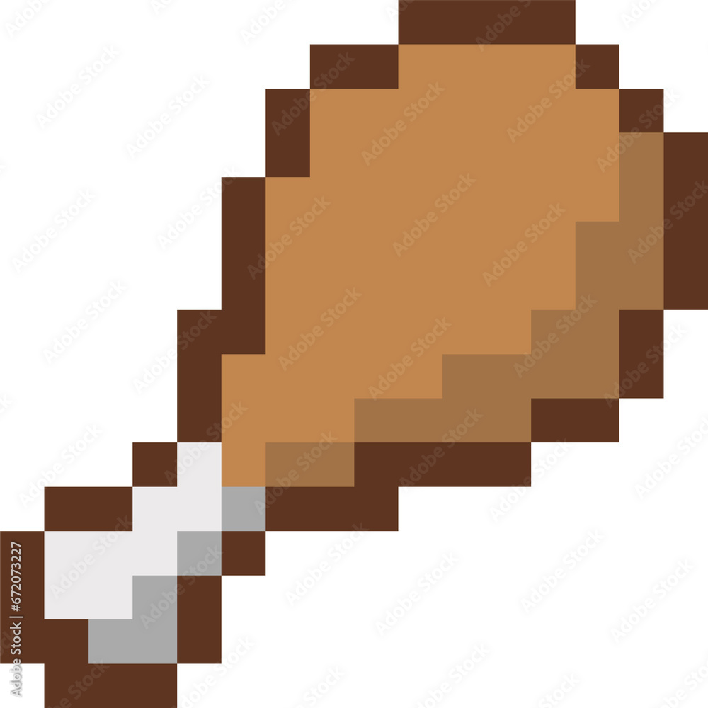 Fototapeta premium pixel fried chicken leg 