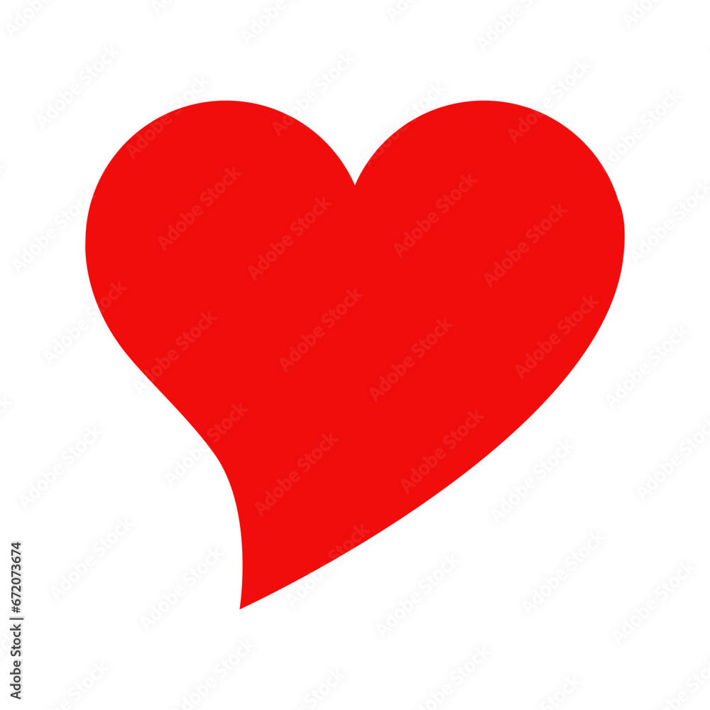 Flying red heart vector icon. Valentine's day beautiful heart symbol isolated on white background