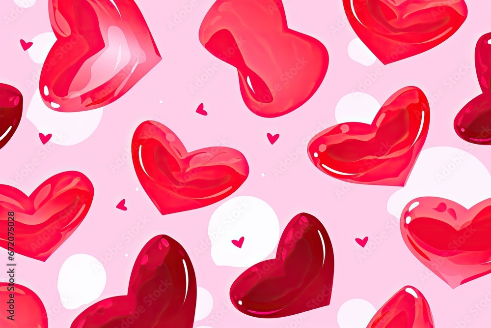 Seamless pattern of hearts and kisses. Valentine's Day. Seamless pattern of hearts and kisses. Valentine's Day.