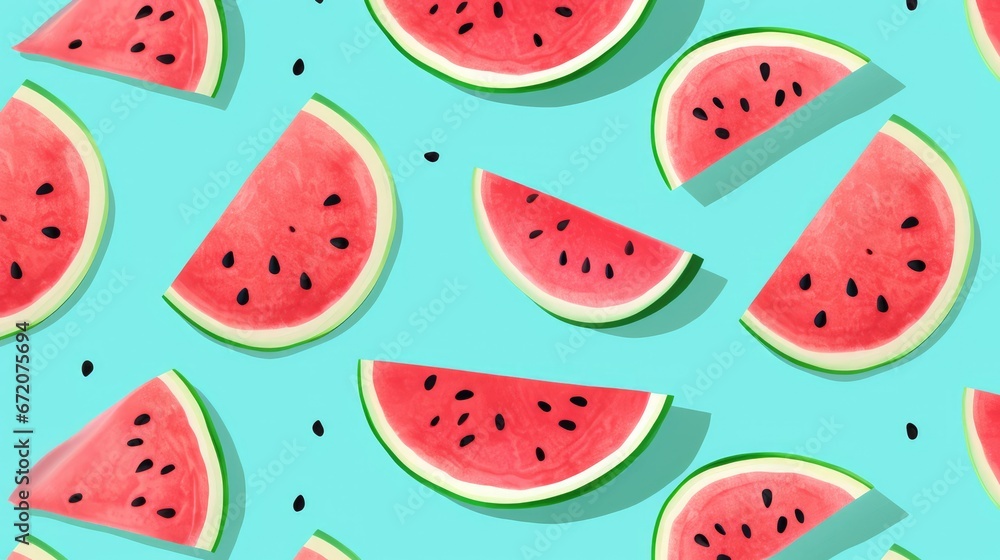 Watermelon pattern background, AI generated Image Watermelon pattern background, AI generated Image