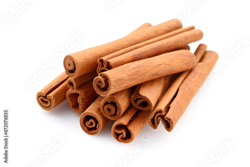 Cinnamon sticks isolated on white background, herb and midical concept