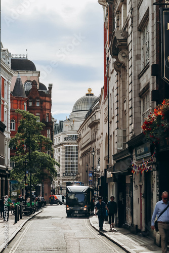 Sticker London, United Kingdom - September 25, 2023: beautiful Soho district in the West