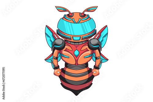 Cute Robot Character Design Illustration