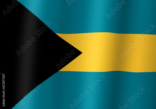 commonwealth of the bahamas national flag 3d illustration close up view
