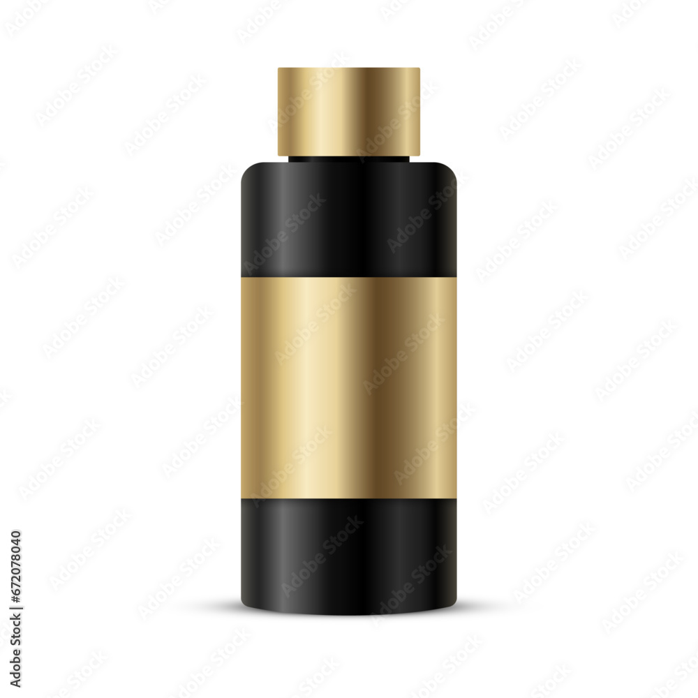 Vector black plastic shampoo bottle cosmetic package vector mockup Vector black plastic shampoo bottle cosmetic package vector mockup