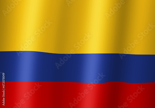 colombia national flag 3d illustration close up view