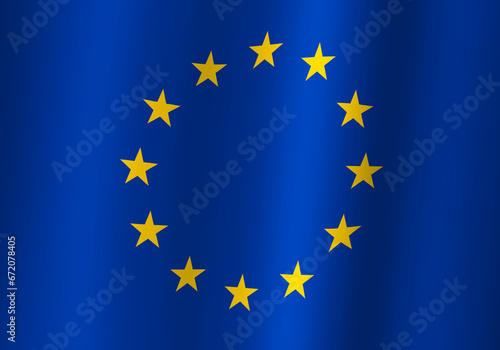 european union national flag 3d illustration close up view
