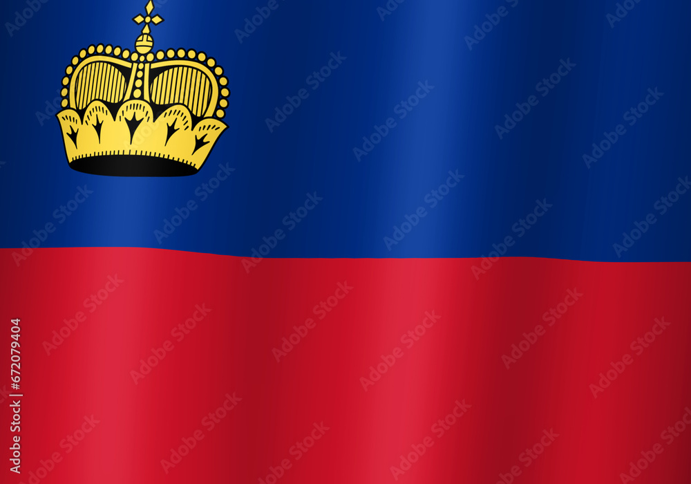 Obraz premium liechtenstein national flag 3d illustration close up view