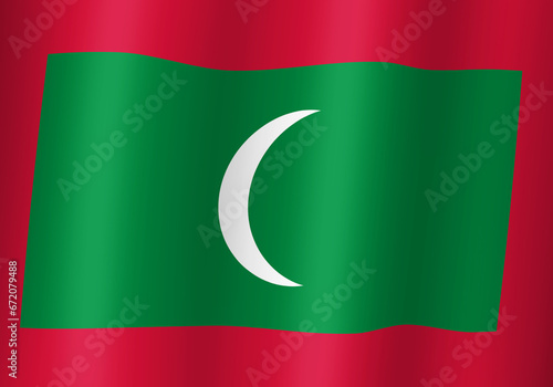 Free Download maldive national flag 3d illustration close up view - GFXLoad