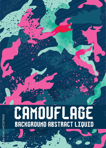 Modern Camouflage abstract grunge pattern background pink green colour combination paint strain vector design 
