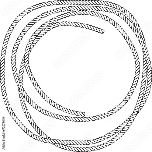 outline roll of rope frame with copy space