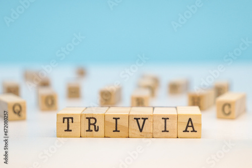 TRIVIA Word on Wooden Cubes