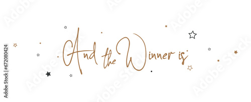And the winner is card on white background