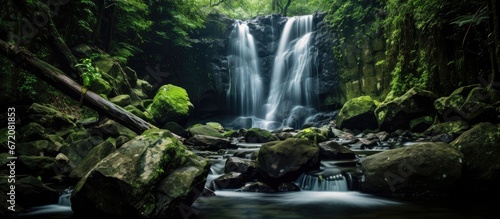 A stunning waterfall in the backyard captured through a lengthy exposure