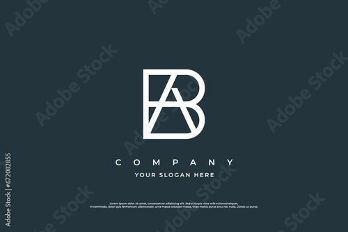 Initial Letter AB or BA Logo Design Vector Template