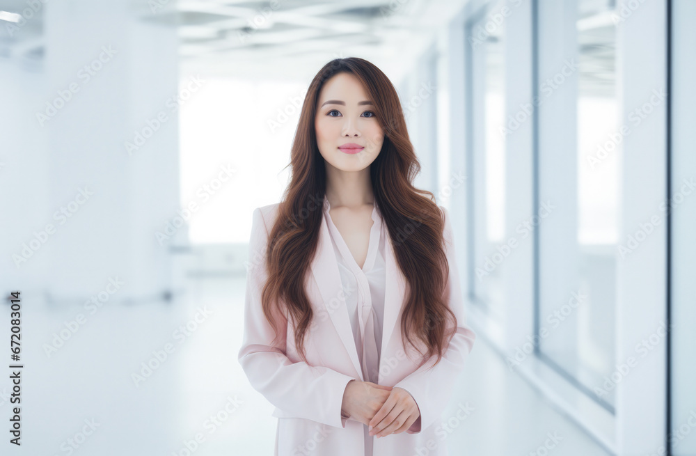 Portrait of a young beautiful Korean woman with long hair Portrait of a young beautiful Korean woman with long hair
