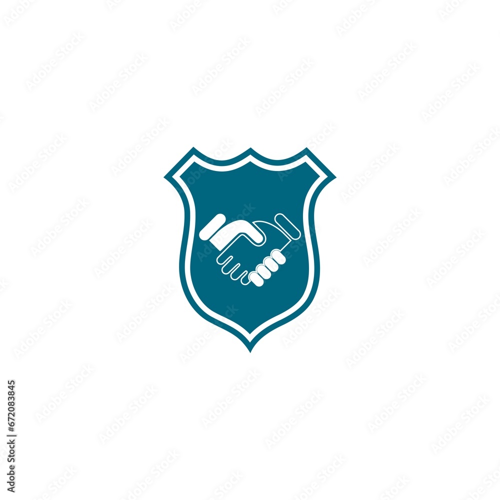 Trust icon. Handshake icon with shield. Responsibility glyph icon Trust icon. Handshake icon with shield. Responsibility glyph icon