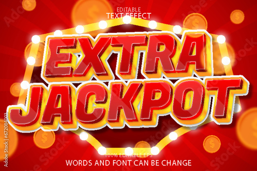 extra jackpot editable text effect emboss modern style