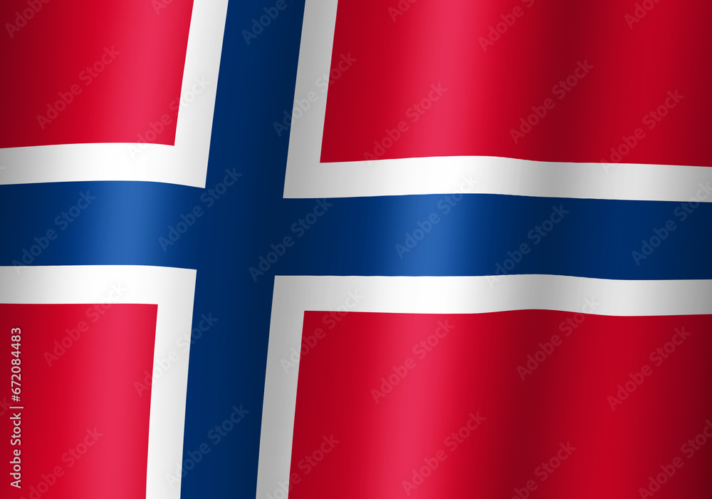 Fototapeta premium kingdom of norway national flag 3d illustration close up view