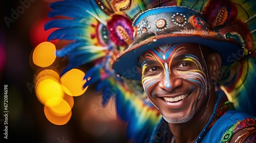 Wonderful Latin artist dressed up for Carnival on the lanes © Tahir
