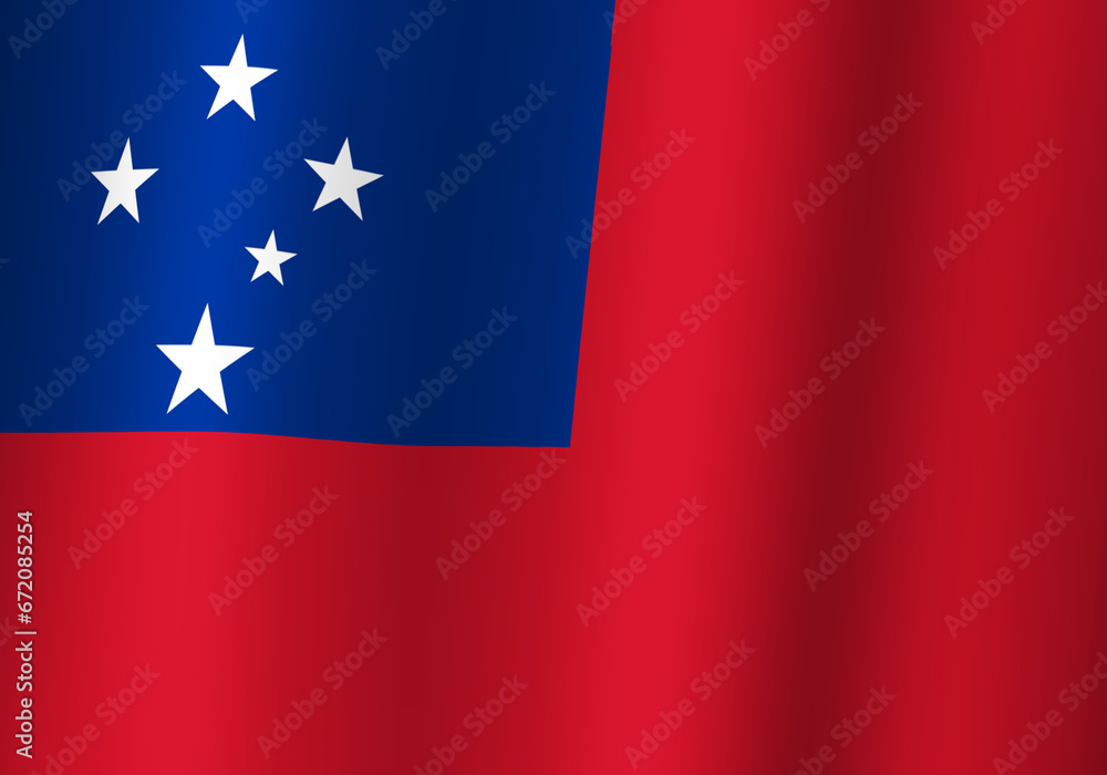 samoa national flag 3d illustration close up view samoa national flag 3d illustration close up view