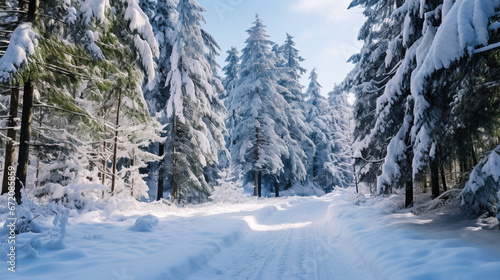 雪の積もった山の風景