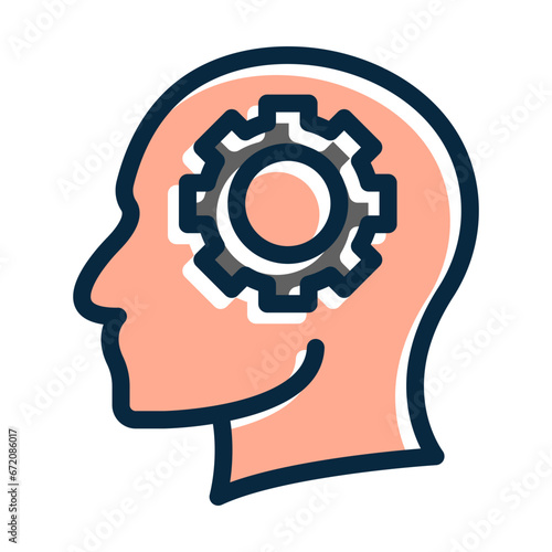 Cyborg Vector Thick Line Filled Dark Colors