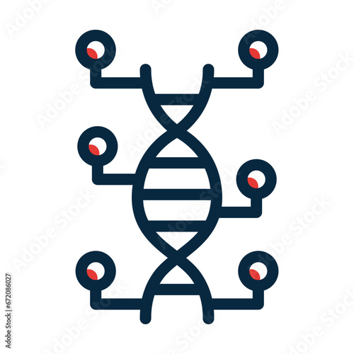Genetic Modification Vector Thick Line Filled Dark Colors