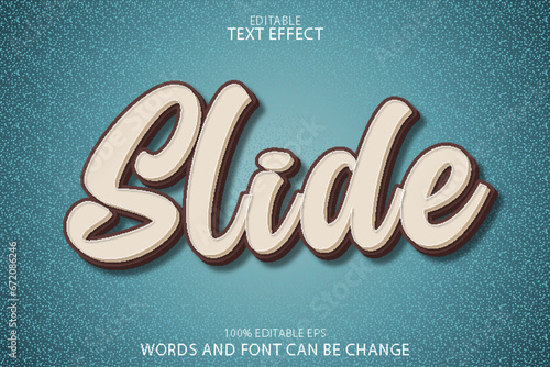 slide editable text effect emboss cartoon style