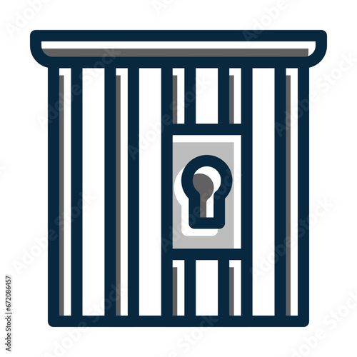 Prison Vector Thick Line Filled Dark Colors