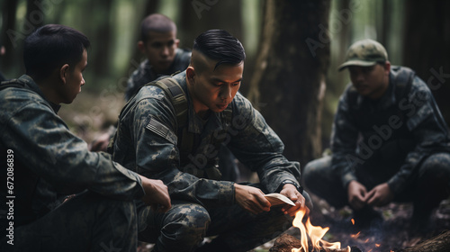 Army Training in Forest