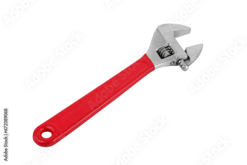 Adjustable wrench isolated on white photo