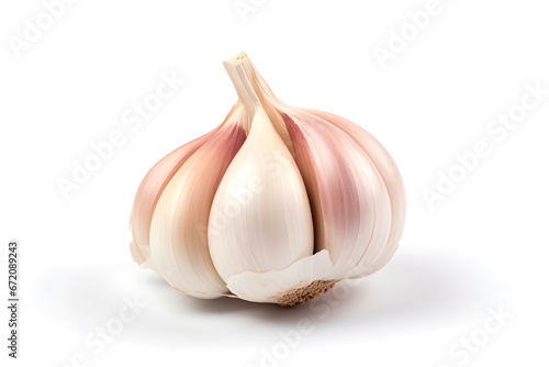 Garlic isolated on white background, herb and health care concept